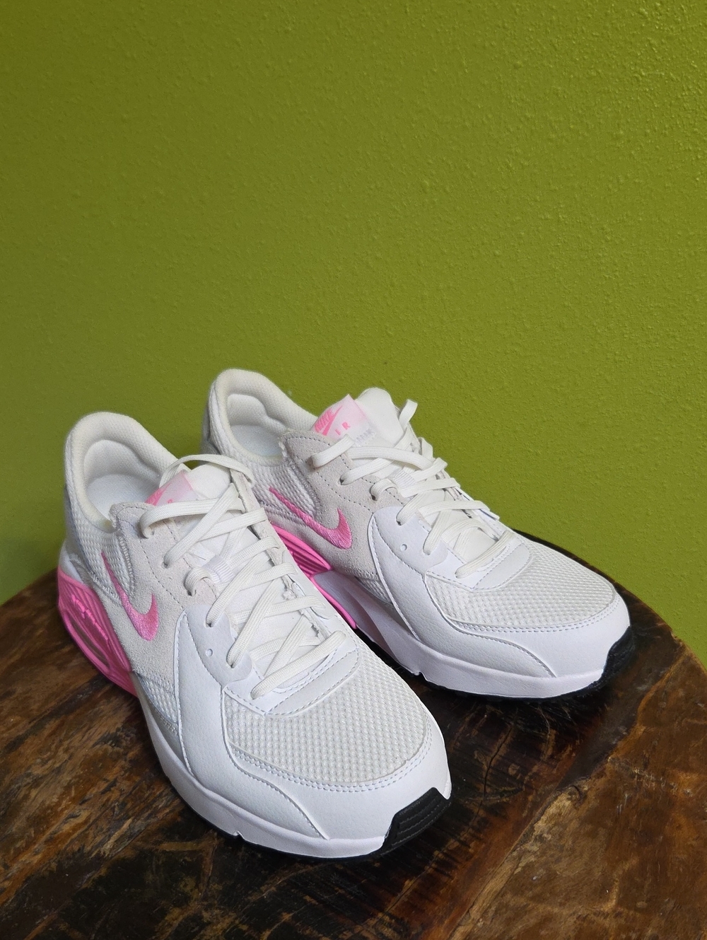 Nike Women's White Sneakers with Pink Accents - Picture 4 of 5